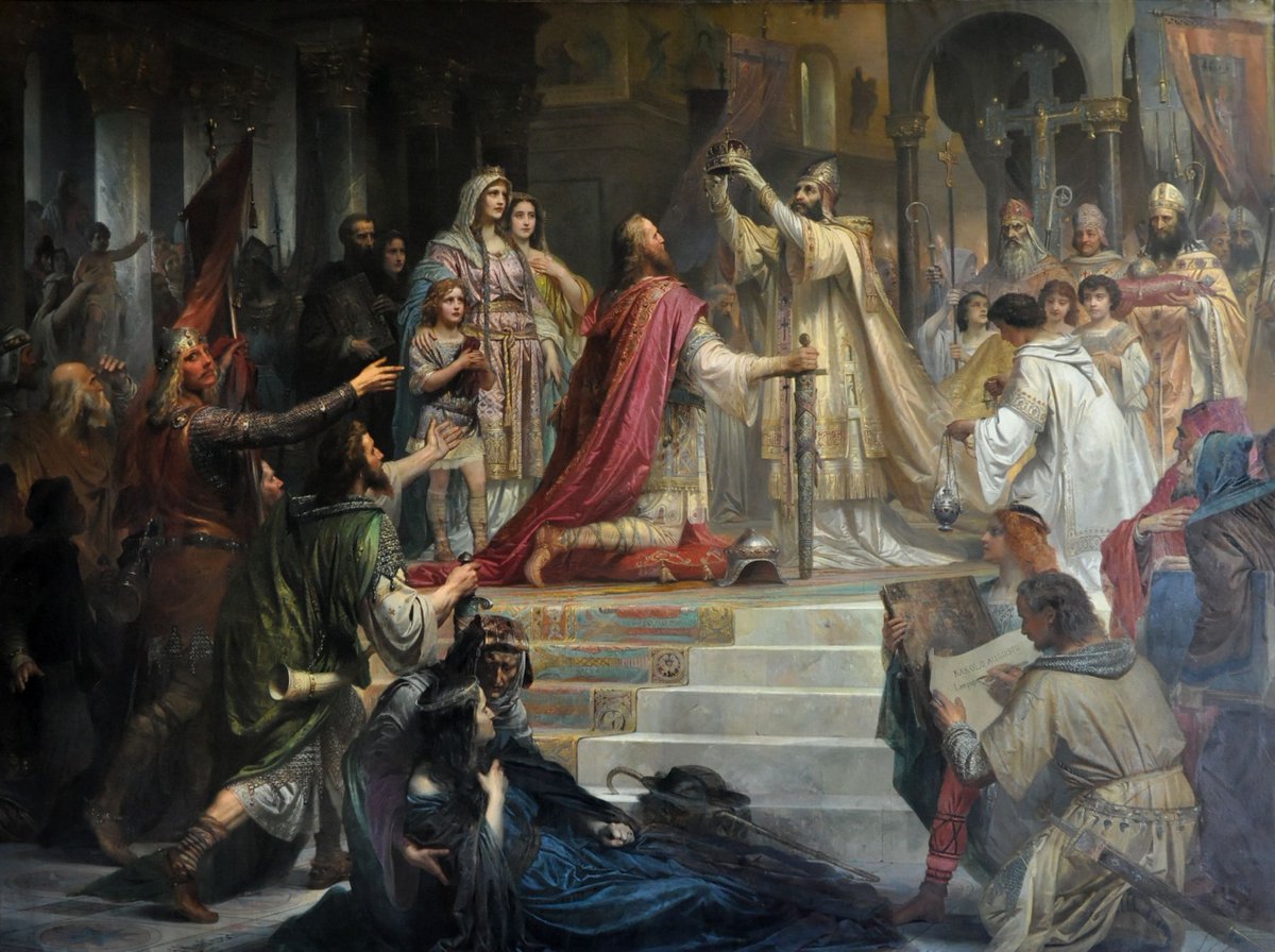 As King, and, ultimately, Emperor, Blessed Charlemagne reformed and expanded the Frankish realm, furthered the Reconquista, kindled the Carolingian Renaissance, defended the papacy, and fostered the spread of the Faith—for which he has come to be called the Father of Europe.