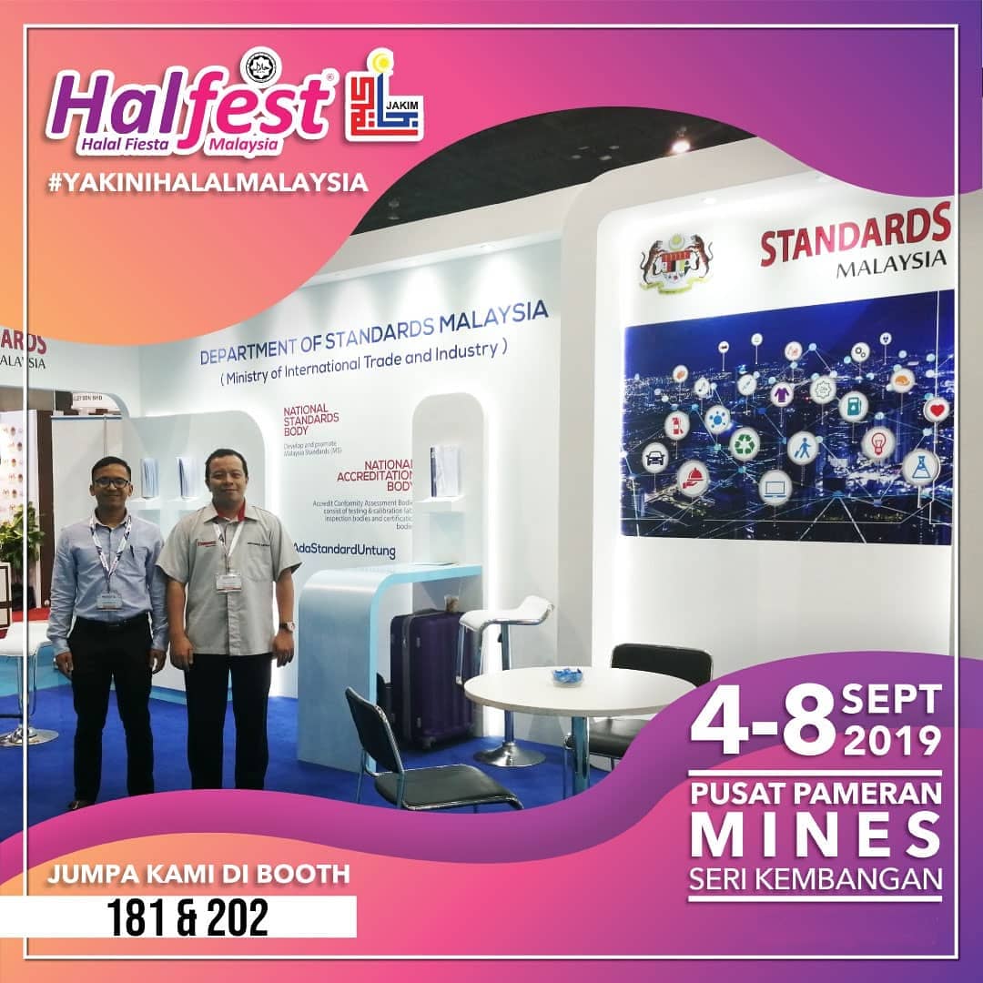 standards_my's tweet photo. Lawati booth kami bagi pembelian dokumen Malaysian Standard dan khidmat nasihat permohonan akreditasi untuk makmal, badan pensijilan dan badan pemeriksa.
#YAKINIHALALMAYSIA #halfest #adastandarduntung https://t.co/0CslgFCYDF