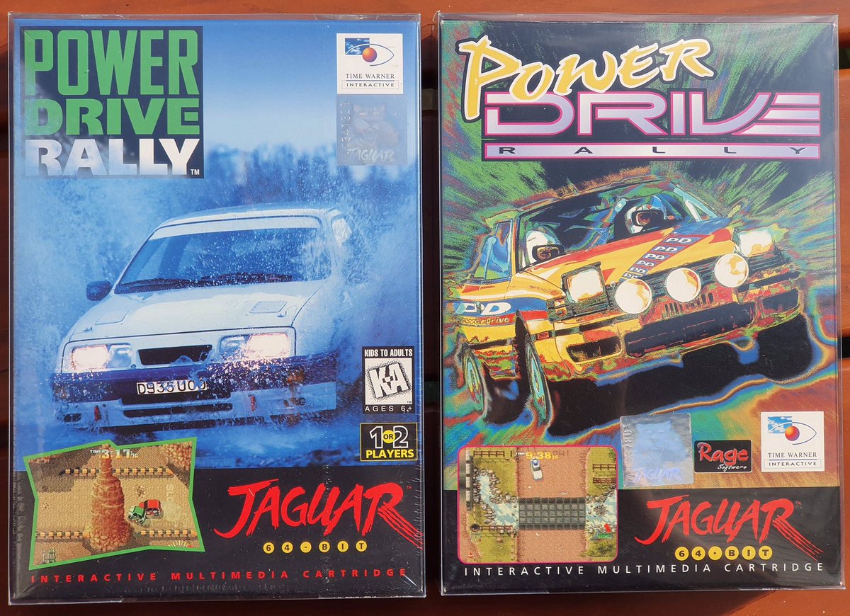 JoachimHesse's tweet photo. USA vs Europa - welches Titelbild gewinnt? #PowerDriveRally ist nicht nur eines der wenigen unterhaltsamen Spiele für #AtariJaguar, sondern auch das einzige mit anderen Titelmotiven - die europäische Variante (rechts) kopiert den Vorgänger Power Drive aus der SNES-Ära. https://t.co/IVyV7yECIv