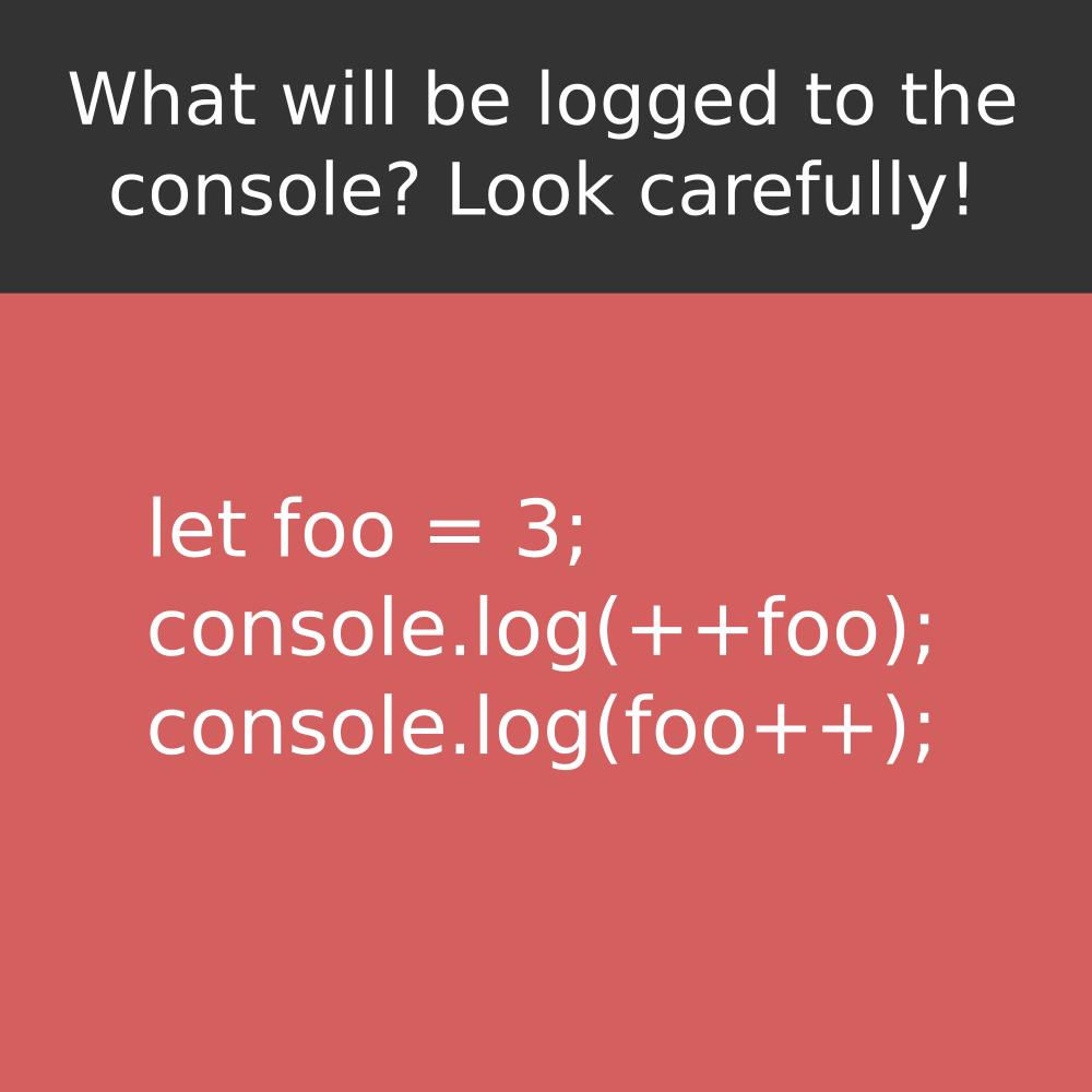 WeArePirple's tweet image. What will be logged to the console? Look carefully!
#javascript #JavascriptLibraries #javascriptengineer #javascripting #javascriptdeveloper #js #es6 #es5 #es7 #es8 #es2015 #es2016 #es2017 #es2018 #es2019 #coding #software #tech #pirple #SoftwareEngineer #ComputerProgramming