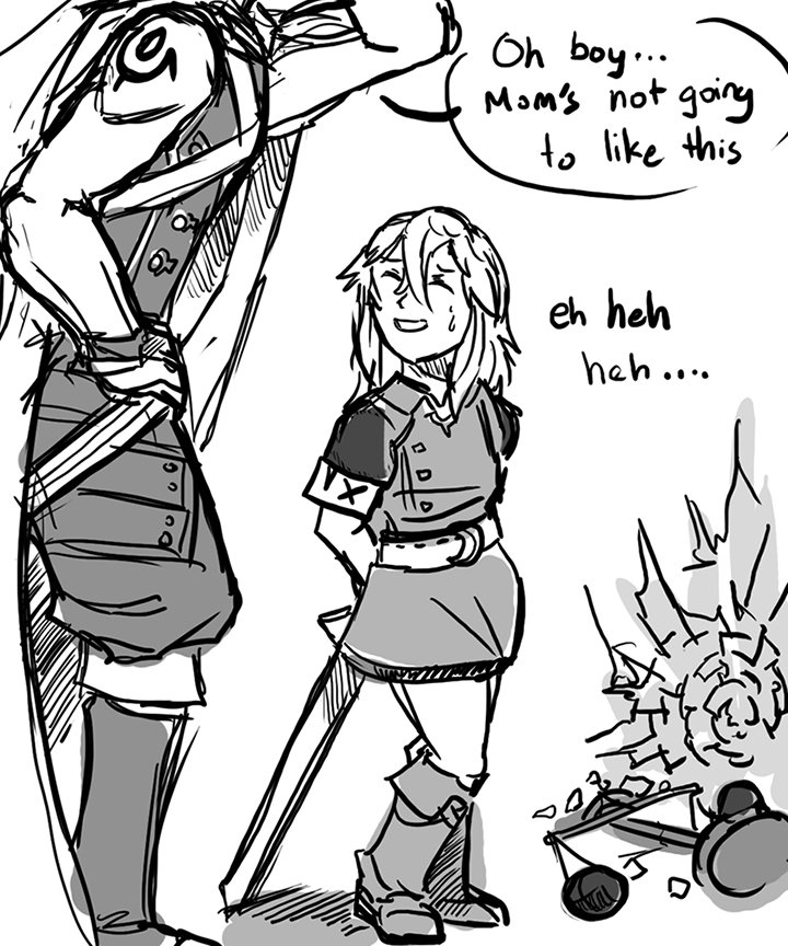 28) Random doodle from 2-3 yrs ago. Oh my.
Lucina has inherited her father's knack for breaking things. 