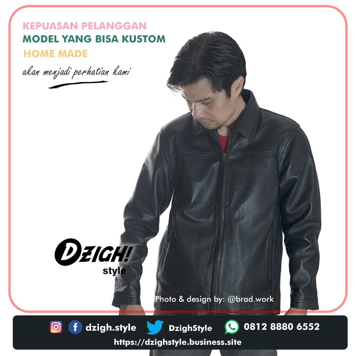 DzighStyle's tweet photo. Silahkan cek akun MEDIA SOSIAL kami untuk melihat produk-produk yang kami produksi.

.
.
#dzigh #dzighstyle #produkrumahan #ukm #homemade #jaketkulit https://t.co/HMOFvtPNaY