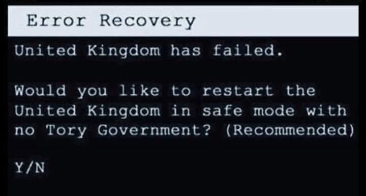 EltonLabour's tweet photo. An anticipated error has occurred with the Prime Minister.
Press F10 to reboot #democracy 
ERROR: 3-9///19
Please join @UKLabour to recover politics
https://t.co/MNm0ILQOvl https://t.co/DmgVQocbOW