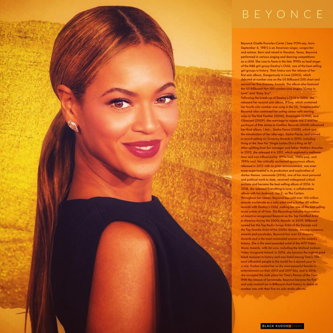 Happy birthday to Beyoncé Knowles.  
 