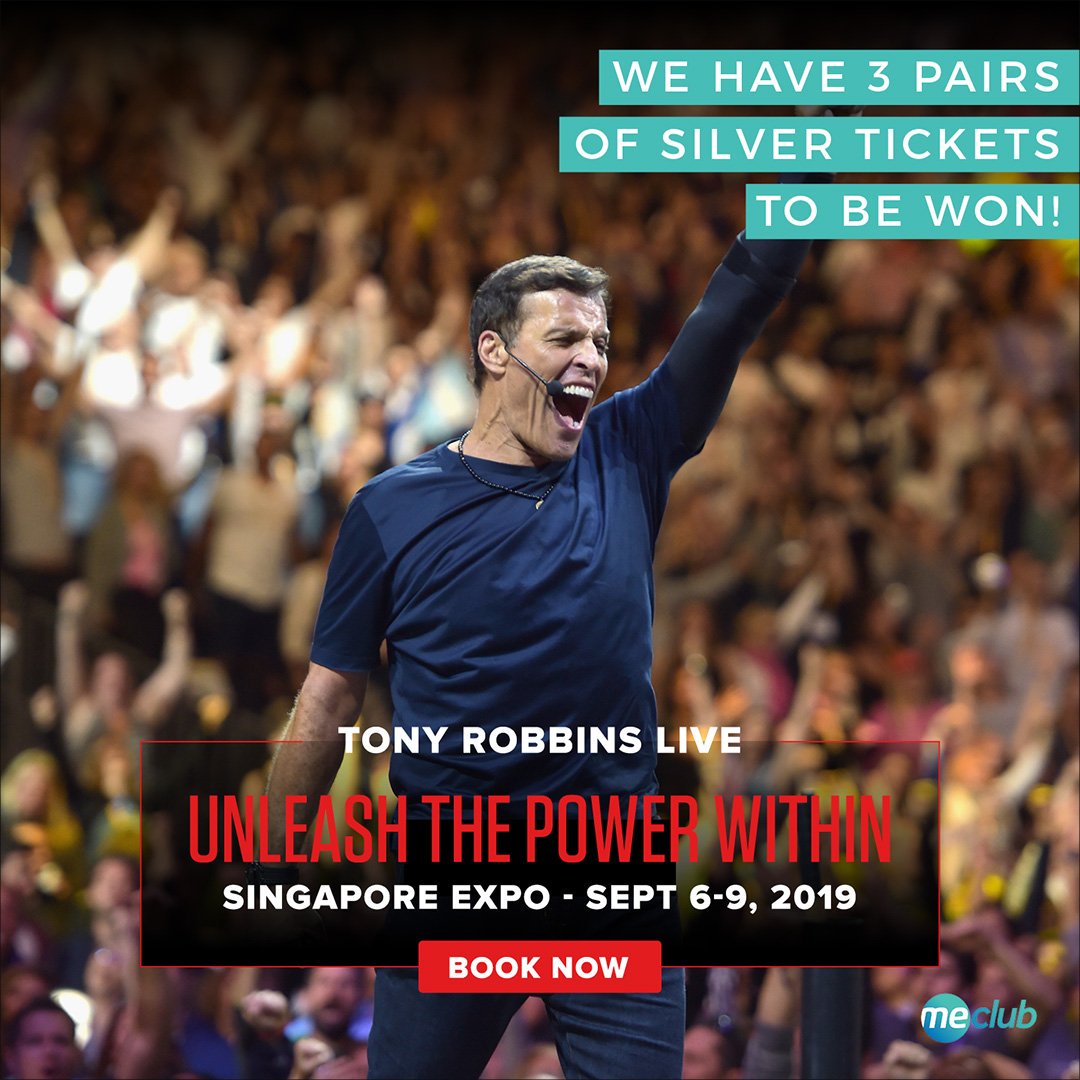 merewardssg's tweet photo. WIN: a pair of Silver Tickets to Tony Robbins’ - Unleash the Power Within event from 6 to 9 September 2019!

See https://t.co/cOGcugfhls for details. @TonyRobbins @srseminars

#meclubsg #tonyrobbins #unleashthepowerwithin #successresources https://t.co/cH9FJ7xxKj