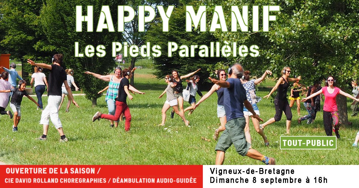 RDVLudique's tweet photo. Vigneux/Br. | Dim. 8 sept. à 16h 
#Expérience drôle, décontractée &amp; #gratuit à vivre en #famille à l'occasion de l'ouverture de la nouvelle saison culturelle de Hors-saison.

#Spectacle &amp; Déambulation chorégraphique
HAPPY MANIF, Les Pieds Parallèles
👉 https://t.co/ziAU8qzgMk https://t.co/Ml8yM9hW54