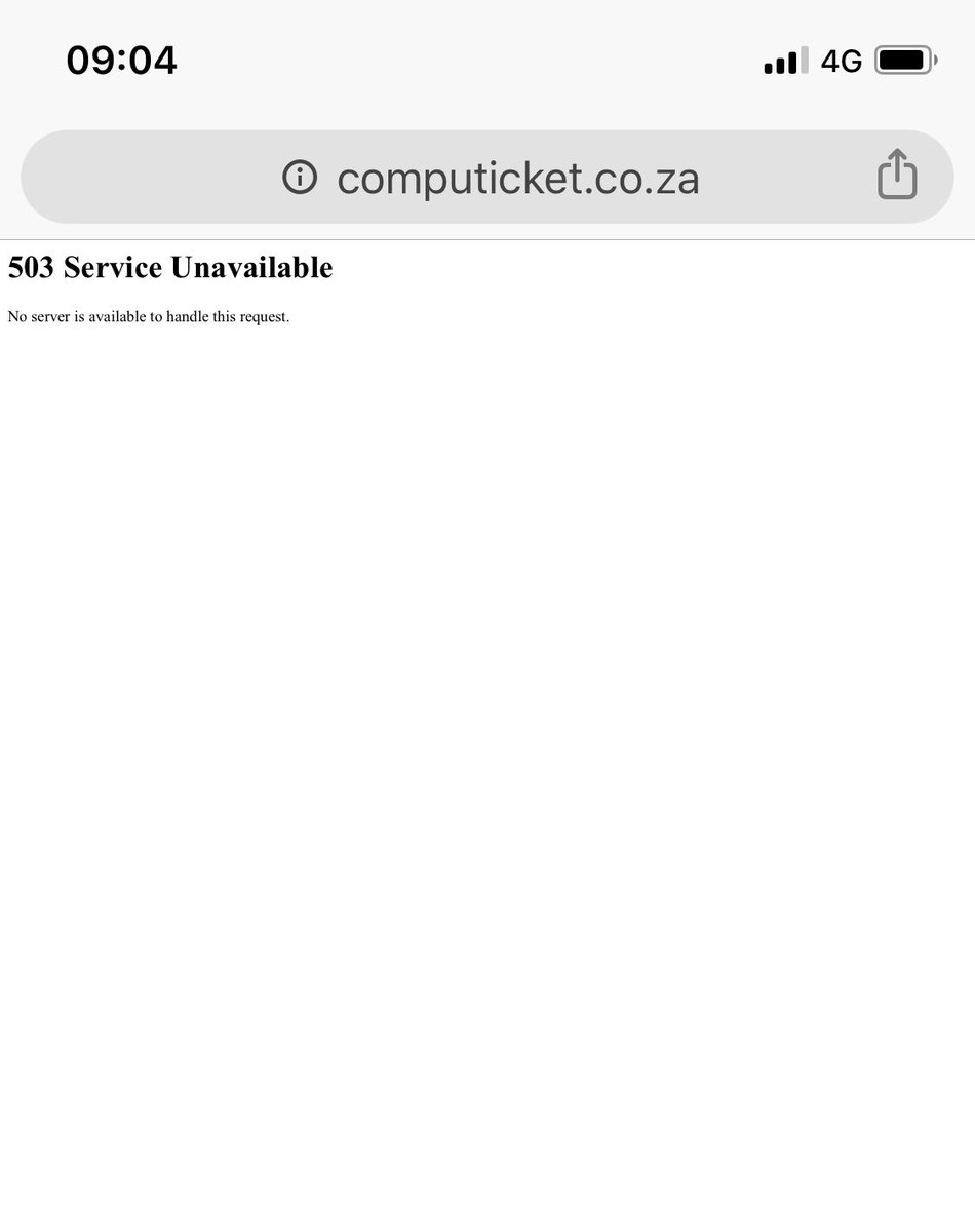 neil_whitehorn's tweet photo. Ahhh @Computicket... It was almost a shock to me to see this until I realized it happens EVERY TIME a big event comes to town 🤦🏼‍♂️👏🏼👏🏼👏🏼

#AnotherDisappointment #SettingTheBarLow https://t.co/um3twTe7gV