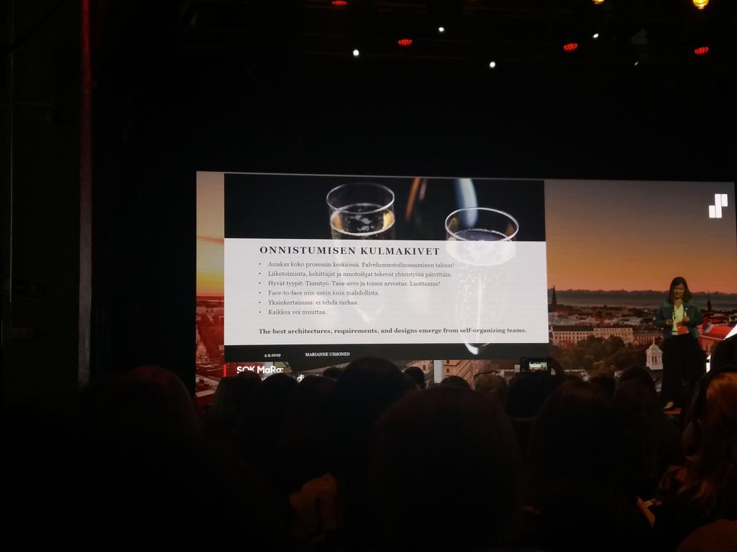 lauri_eskelinen's tweet image. SOK MARA, muutosmatkan onnistumisen kulmakivet Marianne Uimonen

-Asiakas koko prosessin keskiössä
-Liiketoiminta, kehittäjät ja muotoilijat tekevät yhteistyötä päivittäin
-Hyvät tyypit. Tiimityö. Tasa-arvo ja toisen arvostus. Luottamus!
-F2F niin usein kuin mahdollista
#solitamp