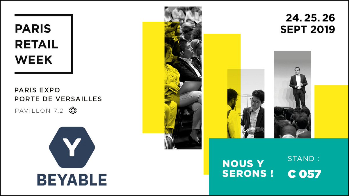 BEYABLE's tweet image. Paris Retail Week reviens cette année pour 3 jours du 24 au 26 Septembre.
Retrouvez nous sur le stand C 057 pour découvrir comment donner à vos clients une expérience sans couture sur votre site et améliorer votre taux de conversion.
#retail #experienceclient #ecommerce #PRW2019