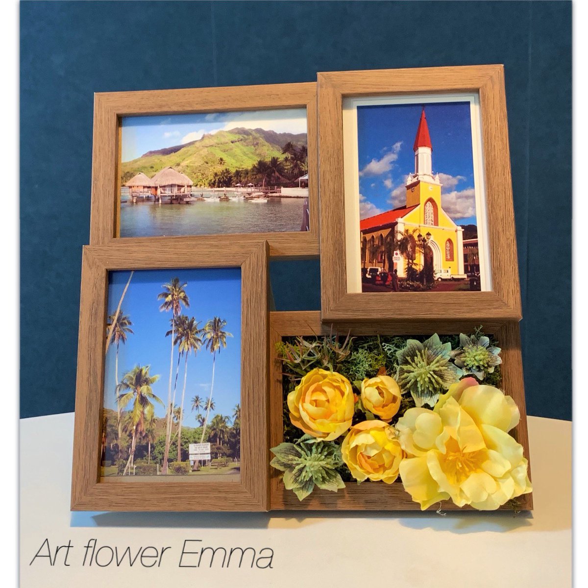 Art Flower Emma インテリアや 結婚式のウェルカムスペースに良さそうな造花 プリザーブドを使ったフラワー フォトフレーム作成中 近日中に ミンネ にて販売予定です 写真立て フォトフレーム フラワーフォトフレーム Welcomspace Weddingitem