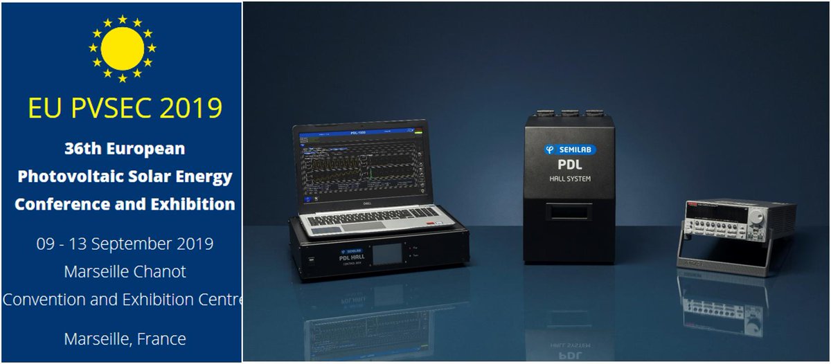 SEMILAB will be present at #EUPVSEC
  in Marseille, France, booth E11.
We will exhibit the new PDL Hall System, high sensitivity Parallel Dipole Line AC &amp; DC Hall Measurement system, that allow to measure low mobility, sheet resistance, carrier &amp; density of bulk and thin film PV.