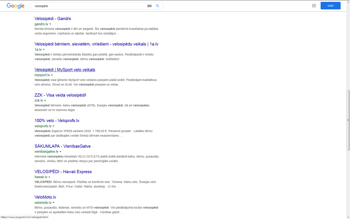 SEOportal's tweet photo. Vai ievērojāt, ka Google meklēšanas rezultātos vairs netiek attēlotas URL adreses vai konkrētās mājaslapas sadaļas atrašanās vieta breadcrumb veidā, bet gan tikai domēna vārds? https://t.co/6i8H4lu0V8