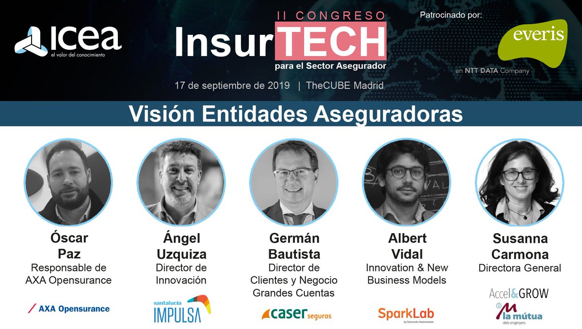 No te pierdas la mesa redonda con la visión de las aseguradoras en el II Congreso #Insurtech_icea patrocinado por <a href="/everis/">김영록</a> el próximo 17 de septiembre en Madrid. Más información e inscripciones: icea.es/es-ES/formacio… #seguros #insurtech #innovacion