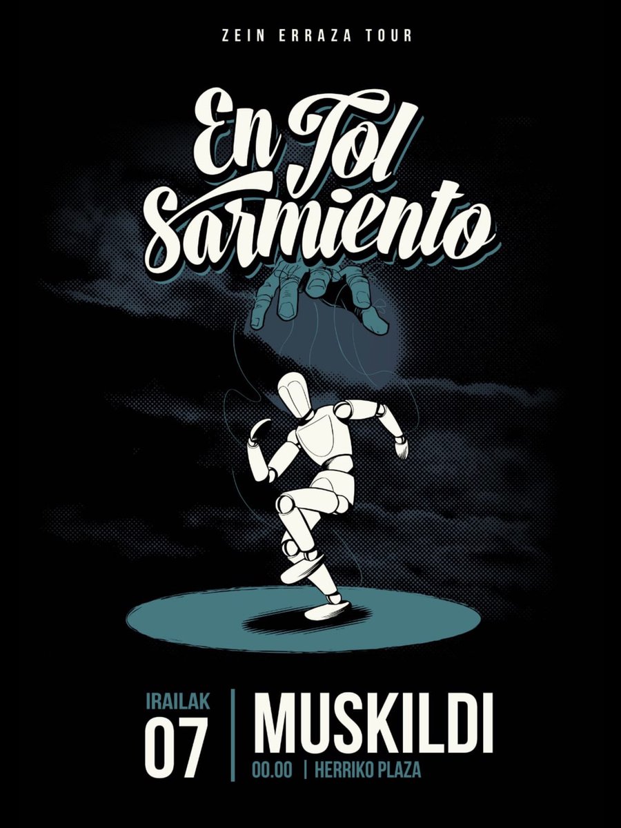 EnTolSarmiento's tweet photo. Larunbat honetan: #Muskildi #Musculdy
0:00: @EnTolSarmiento
2:00: #Herritmo
#zeinerrazatour @BagaBigaeus @jkgoiko https://t.co/Hz1nALjQwO
