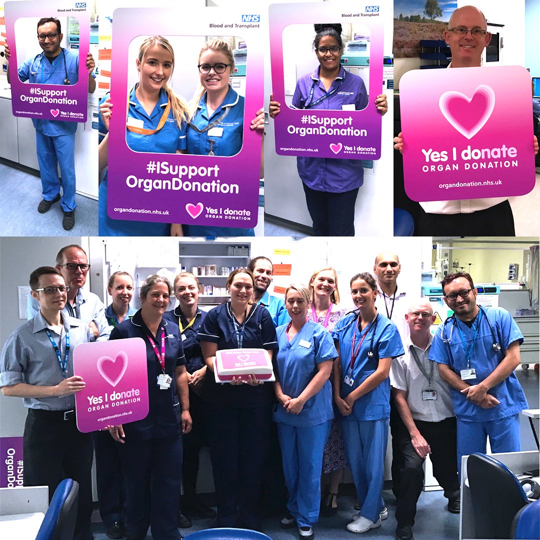 NNUH's tweet image. We're continuing to shine a spotlight on our departments who have got behind the #ISupportOrganDonation selfie frame. Here are the intensive care unit team.
#OrganDonationWeek