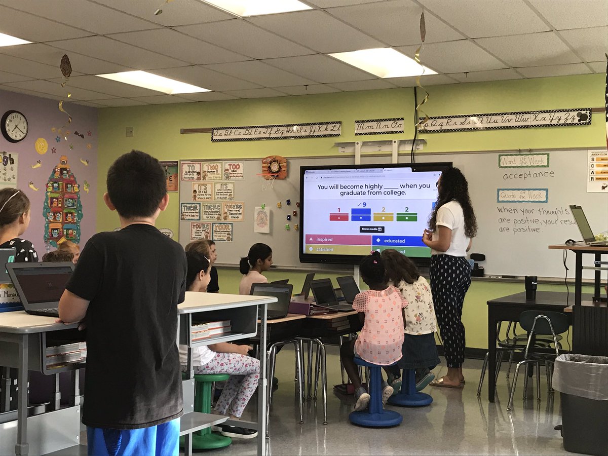 Miss Irvine’s 3rd grade using <a href="/GetKahoot/">Follow @Kahoot</a> for their weekly vocabulary review <a href="/KOAikenElemMrT/">Mr. Dave Thomas</a> #KOproud