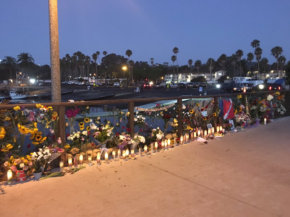 Memorial grows for the victims of the #SantaCruzIsland boat fire. Investigation into what caused the tragedy ramping up.