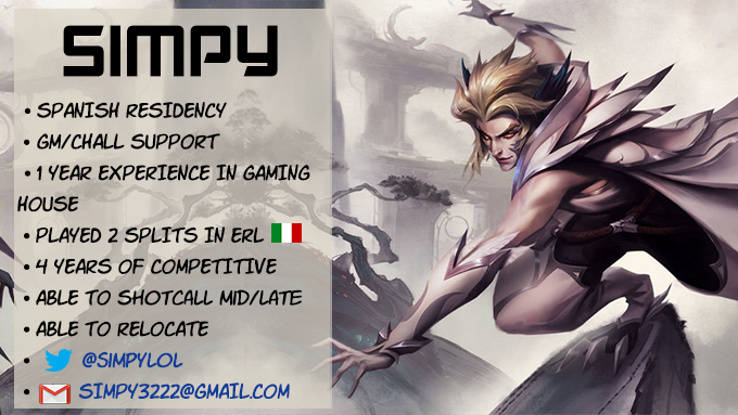 SimpyLoL's tweet photo. After my 2 splits with @MorningStarsET I'm looking for offers/tryouts as support! Mostly interested in LVP but open to every offer.

Love this game and will do whatever it takes to be the best. 

Contact 
DM's open
Mail: simpy3222@gmail.com
Discord: Simpy#3590

RTs appreciated ❤️ https://t.co/8I829usXsl