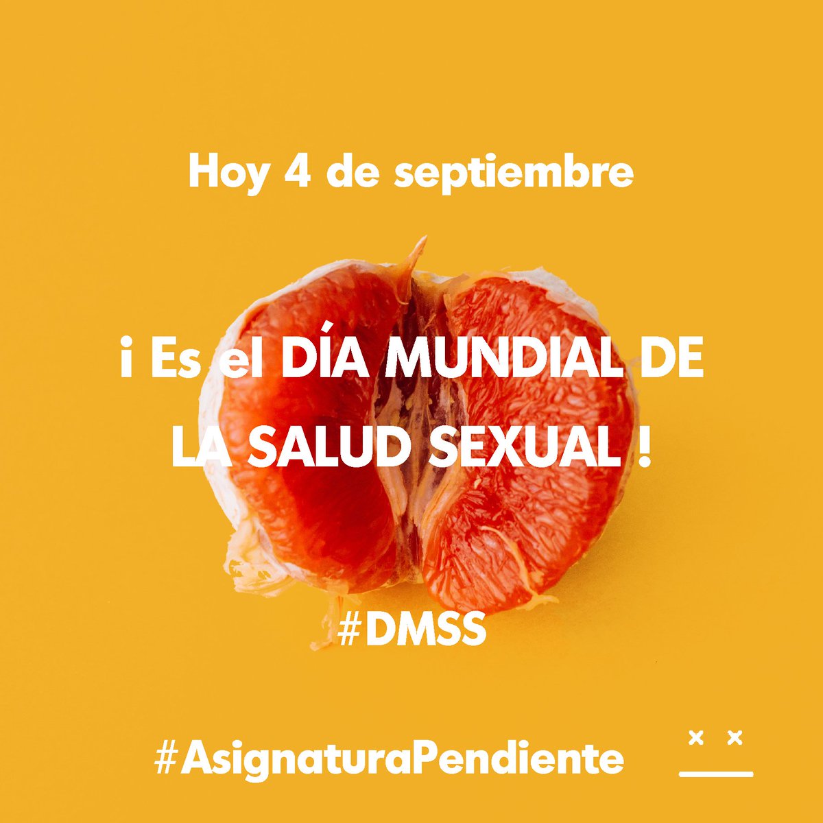 Hoy 4 de septiembre es el #DiaMundialdelaSaludSexual! #DMSS 

🥒🥑🍑🥝

Este año, el lema nos va al pelo: “ Educación sexual para todos/as/es: un puente hacia la #saludsexual” !! 

Está clarísimo que seguimos teniendo una #Asignaturapendiente:  la #educaciónsexual ! ✊🏾✊🏾