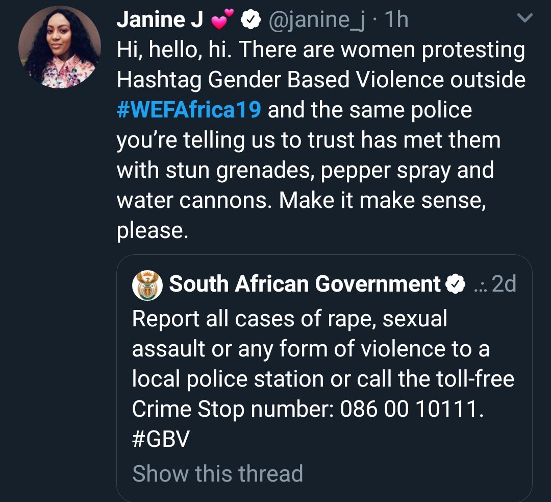 CrownOfLight3's tweet photo. There is a protest in Cape Town CBD, against gender based violence, and our public servants play with the water - a scarce resource.
@CityofCT please stop. Hou op.
🐯🔥💯 https://t.co/eKNlVSxwmE