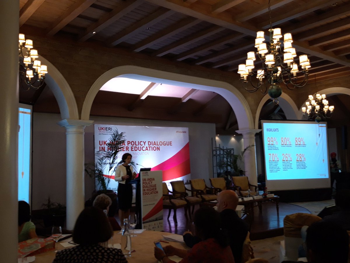 UUKIntl's tweet image. "86% of Indian graduates said they felt welcome in the UK" @viviennestern presenting findings from Indian graduate responses to the iGO report as part of this week's  UKIERI delegation with @inBritish #FutureEd