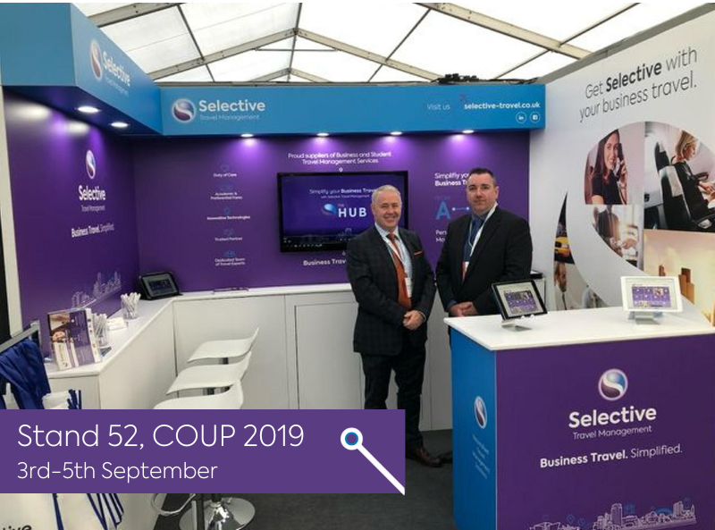 selectivetm's tweet photo. We are #MissionReady as we kick off day 1 at @2019COUP. Simplify your Business Travel with Selective Travel Management, visit our team at stand 52 today. #COUP19 https://t.co/kSiaxKDJaN