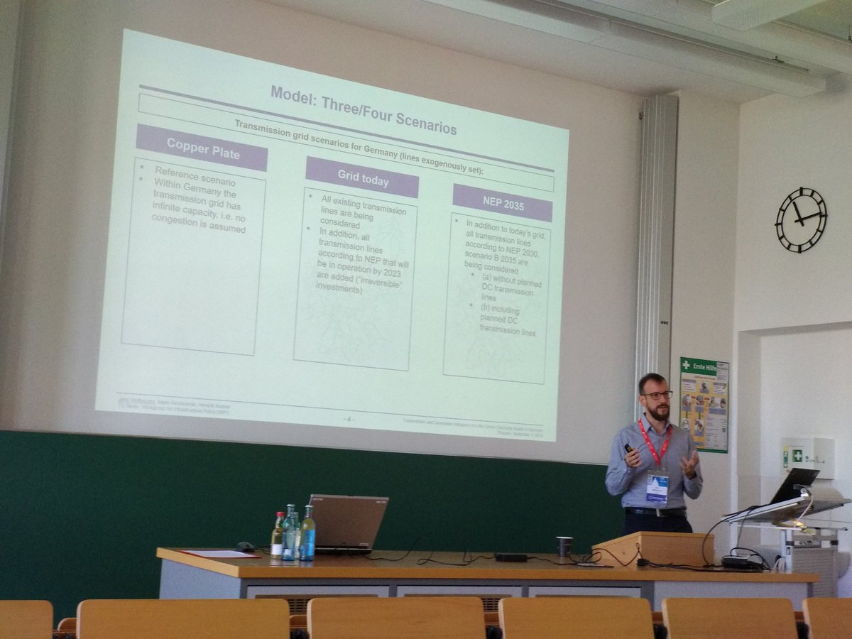PhHauser's tweet photo. #OR2019 @tudresden_de #POT151
Jens Weibezahn @TUBerlin
Transmission and Generation Adequacy of a No-Carbon Electricity Supply in Germany
#LKDEU #GreeenfieldApproach #100percentageRES #DIETER #ELMOD #dynELMOD https://t.co/SySUYiVBUe