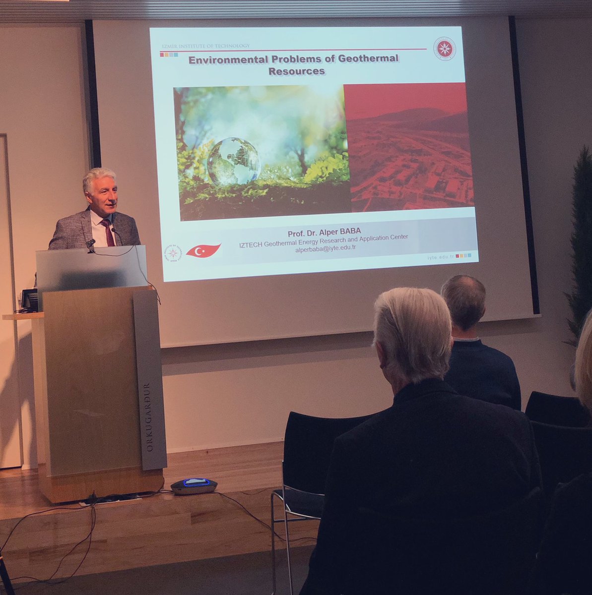 GEORGCluster's tweet photo. Dr. Alper Baba is a #UNUGTP visiting lecturer from #Turkey and gives a series of lectures on #geothermal development in Turkey and #environmental aspects of #GeothermalDevelopment and its challenges. It’s a third lecture out of five planned this week. https://t.co/cqTxlLPlZT