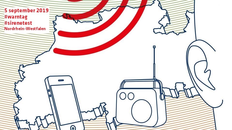 Donderdag 5 september om 10.00 uur worden in Nordrhein-Westfalen (D) de sirenes getest. Het betreft een jaarlijkse test. Mogelijk horen inwoners in het grensgebied dit. Je hoeft niets te doen. #test #sirene #warntag 
Kijk ook op: im.nrw/themen/gefahre…