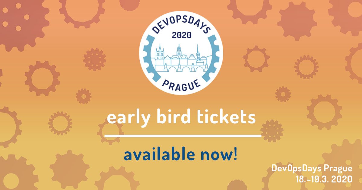 DevOpsDaysPrg's tweet photo. We are offering early birds tickets! 🥳🤩💪
You can buy them NOW at eventbrite:
https://t.co/ZjL9vCfgPK👈
Be the first and enjoy this special offer!🤫🤑👌 https://t.co/z5IZnqz5Ws