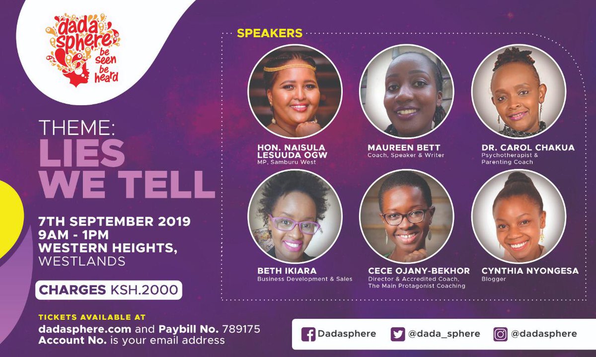 Dadasphere 10 has an amazing line up of speakers. September 7th. Get your ticket today at dadasphere.com. @dadasphere. #LiesWeTell #BeSeenBeHeard.