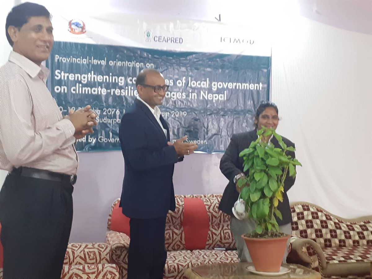 BhattaLaxmiDutt's tweet photo. Capacity for #provincial n #local #governments on #resilience building is #key for #sustainability in #federal context. @icimod joins hands with #GoNepal/@Hello_MOFE  in building local capacities for Prov 6 n 7 on #resilience building. @NandAgrawal #CEAPRED https://t.co/wTEkFuo2Te
