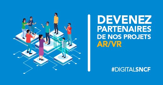 SNCFNumerique's tweet photo. [ Avis aux #spécialistes 🥽] 

La Fab #AR #VR de la Direction #DIGITALSNCF lance un #Référencement sur la Réalité Virtuelle &amp; Réalité Augmentée.

➡️Devices : https://t.co/kIYC7K2rsk
➡️Développement d’app : https://t.co/3rAI6NFrs8
Postuler avant le 20.09.📲 https://t.co/o0iGXPrsrh https://t.co/kg8qGfXqH7