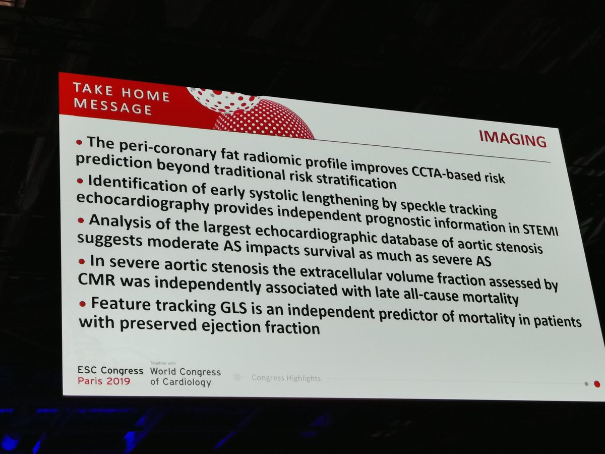rladeiraslopes's tweet photo. ESC Congress 2019 Highlights - Imaging. Take home messages slide by @bogdan_popescu1 @escardio #ESCCongress @mmamas1973 @CMichaelGibson @DrPascalMeier @Drroxmehran https://t.co/ay74555Sme