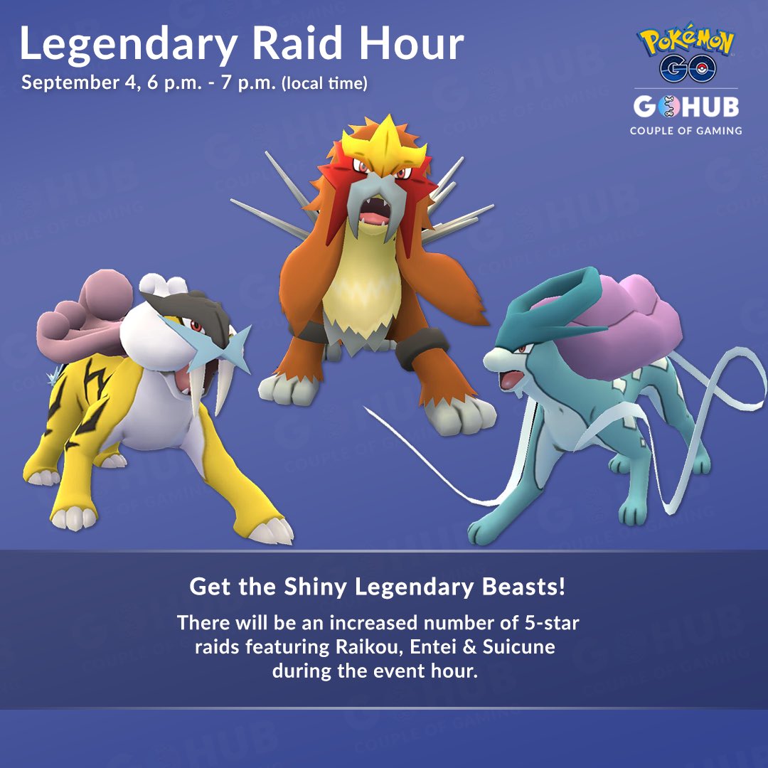 new Shiny raikou, shiny suicune, shiny entei raid started in pokemon go. 