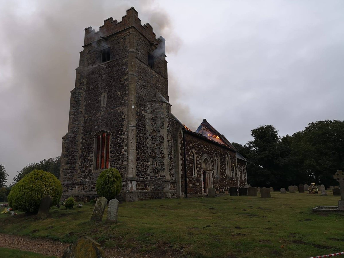 TheCCT's tweet image. Horrific #fire at St Mary's, #Wimbotsham this AM. Thankfully no one hurt but devastating to see this at a #Historic #Church following #NotreDame. Our thoughts are with the community affected by this #fire &amp;amp; we will offer support to the church if asked @DioceseofEly @Norfolkfire