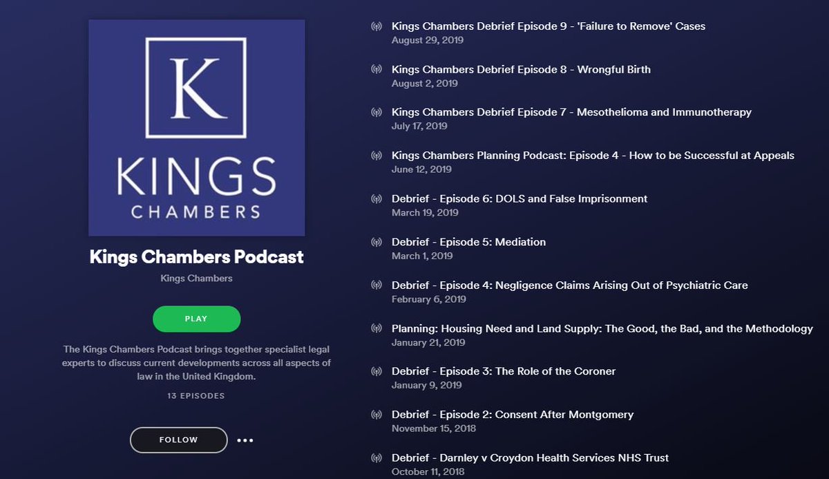 Latest episodes of the Debrief podcast series are available to stream on all major platforms &amp; via our website:  kingschambers.com/resources-and-…  

Debrief provides an analysis of issues in the field of clinical negligence &amp; healthcare law with new episodes coming soon #debrief #podcast