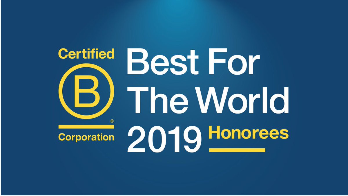BCorporation's tweet image. We are excited to announce our 2019 Best For The World honorees! These companies exemplify what it means to be #BCorps. See the list here: bit.ly/34nopG7 #BestForTheWorld2019