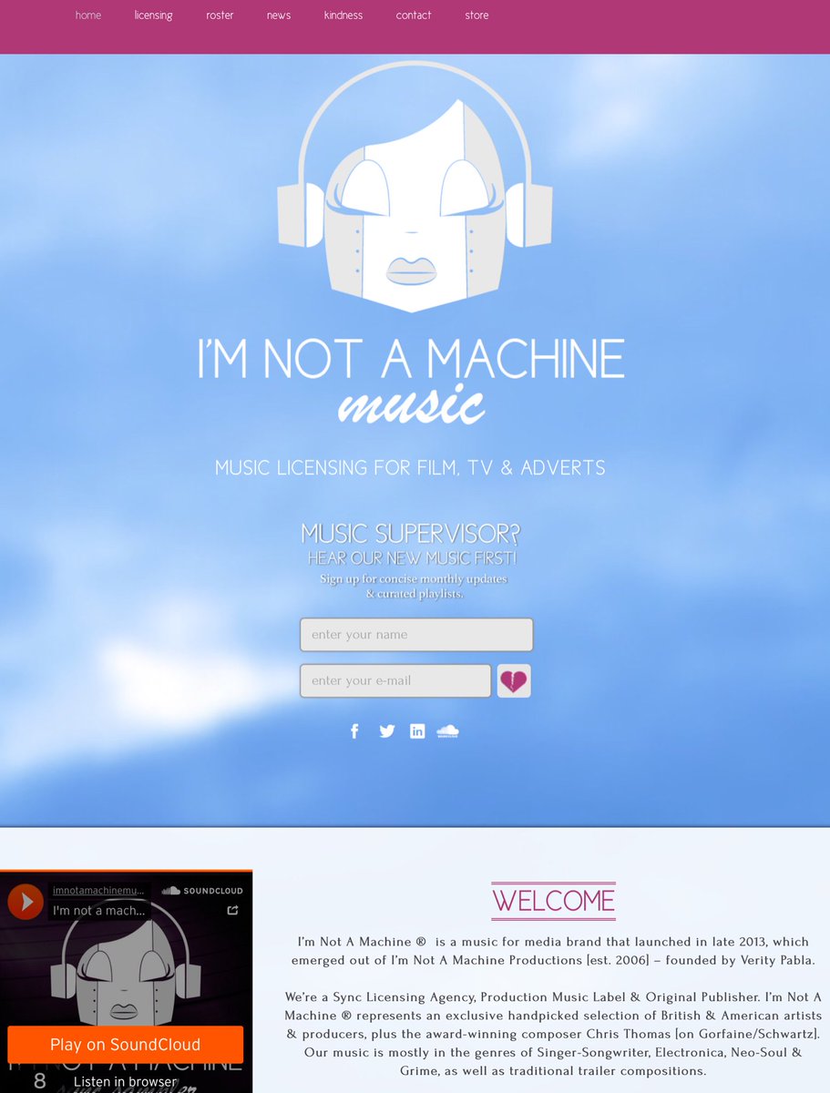 imnotamachine's tweet image. A new season, an updated site! Big love to our roster of sync and production music artists/producers &amp;amp; partners - here’s to more great music, matched to picture! 👩🏽‍💻 imnotamachine.com 🤖🎧🎬 #MusicLicensing #imnotamachine #Sync #ProductionMusic