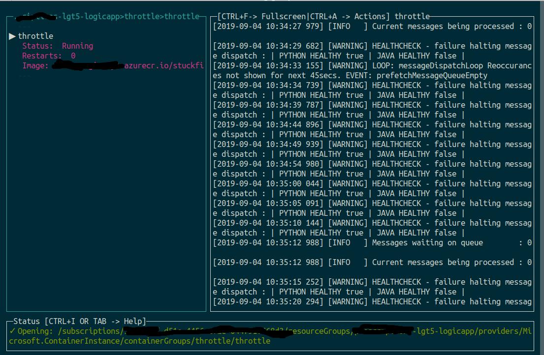 lawrencegripper's tweet photo. Just putting the finishing touches to support viewing #AzureContainerInstance logs from #AzBrowse https://t.co/yroTl8St1R @Azure https://t.co/Tm2oq7EFYi