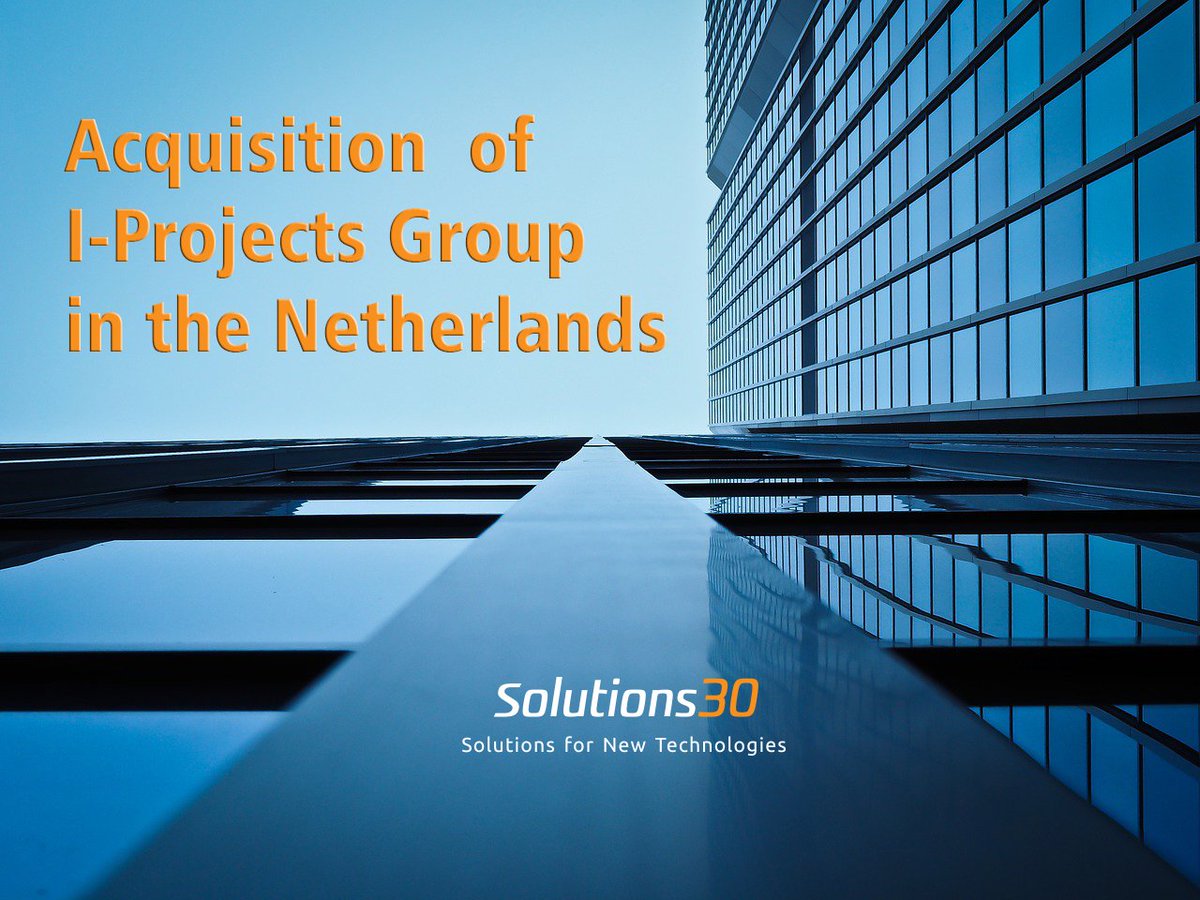 SOLUTIONS_30's tweet photo. SOLUTIONS30 strengthens its position in the Netherlands thanks to the acquisition of 51% of I-Holding BV, the parent company of I-Projects Group.
Relying on a network of 130 technicians, this company generates a turnover of nearly € 11 million. https://t.co/ZBVHGAuyDk