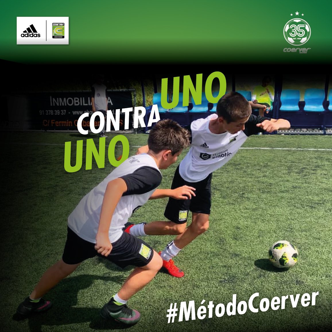 CoerverSpain's tweet image. ¡Los jugadores con dominio del balón y habilidades de uno contra uno son los que marcan la diferencia en un partido! ¿Eres uno de ellos?  🤔 #Coerver #MétodoCoerver #CoerverEspaña #CoerverSpain