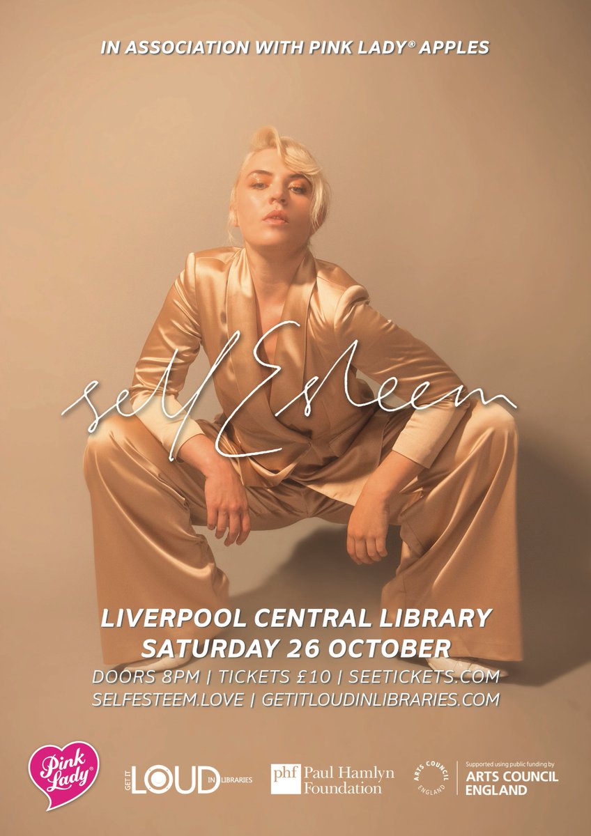 LoudinLibraries's tweet image. We got a little addicted to @SELFESTEEM___ over the Summer and felt Liverpool were missing out so in association with Pink Lady® apples, as part of its ‘Feel the Wow’ campaign, creating sensational experiences ta-dah.
 @Pinkladyappleuk @Liverpoollib 
Tix seetickets.com/event/self-est…