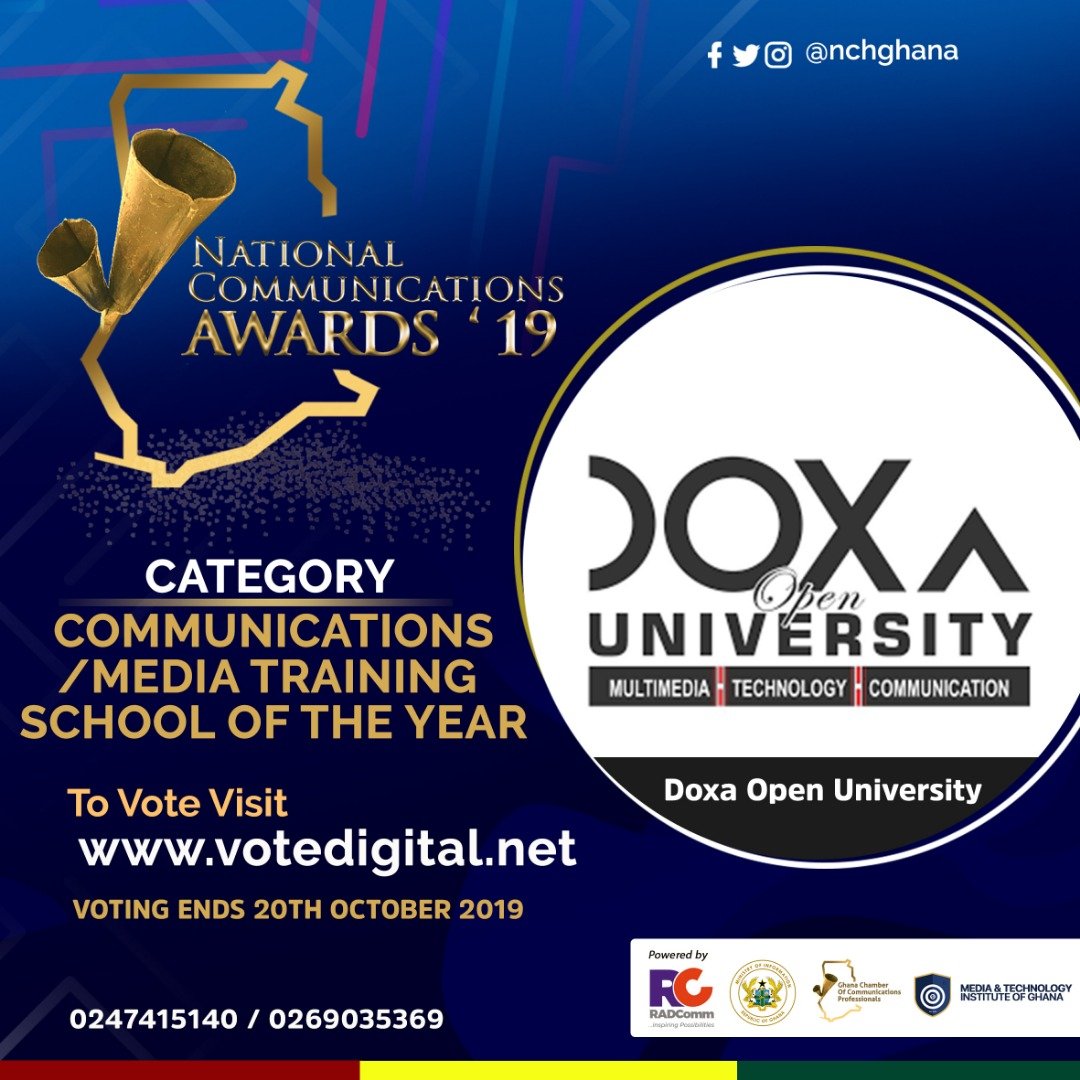 DoxaOU's tweet photo. We have been nominated for the category of Communications/Media Training School of The Year at the National Communications Awards '19

To vote for us, kindly visit

https://t.co/fYg36fhcEM

Visit https://t.co/nZOUACEFl1 now to vote and make us all proud

#LearnToEarn https://t.co/P1iEP6UmGX