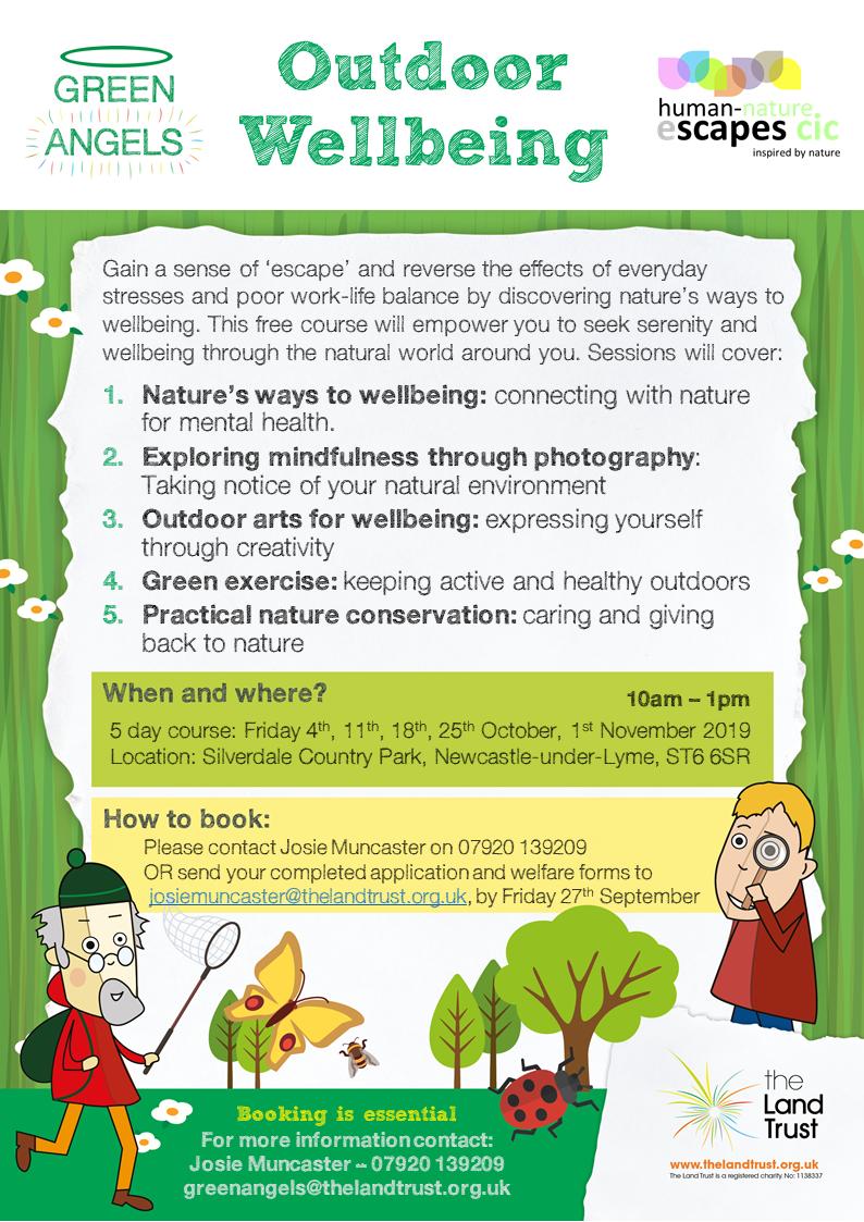 GreenAngelsLT's tweet photo. We're super excited to be working with @HNEscapesCIC to run a brand new 'Outdoor Wellbeing Course' at 
@silverdale_cp! Running on Fridays throughout October &amp; Nov. Find out more and apply: https://t.co/mNxGsPIcAX #greenangels #Wellbeing #getoutside https://t.co/YICJeX6Ybt