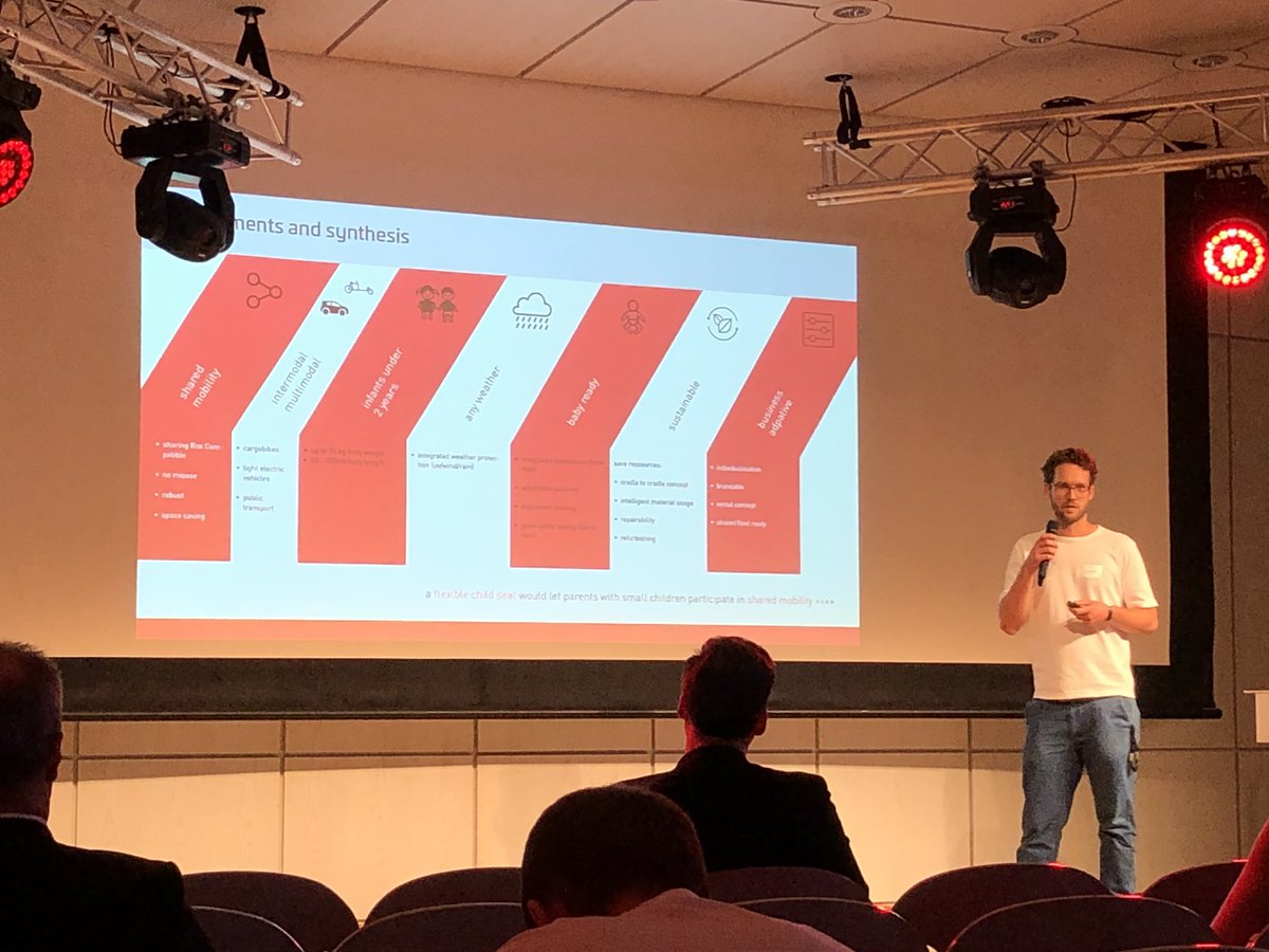 AnnaWypior's tweet photo. Im Zuge der Mobilitätswende haben Eltern mit kleinen 👶 Kindern Bedarf nach neuen Lösungen für leichte und mobile Kindersitze für zb Lastenfahrräder, Carsharing etc. der studentische Prototyp OSKAR biet eine Lösung! 👏 #FC19 https://t.co/UdUaOTYAY2