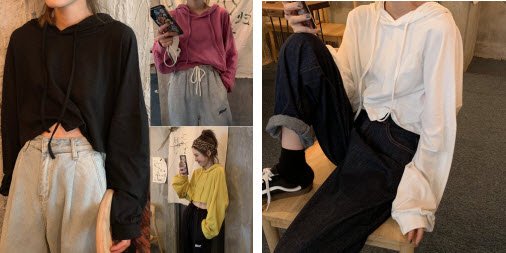 ショート丈パーカー