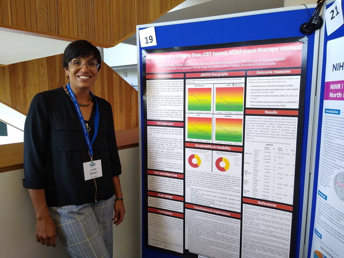 sweetpea9802's tweet photo. @SHFT_Research presenting research poster @BABCP @BABCPconference @Isabelscispirit Comprehend Cope & Connect integrative @thirdwavecbt approach as a culturally-adapted therapy. @hambahamba01 @farooqnaeem7
#traineecounsellingpsychologist #BABCP #thirdwaveCBT #southernhealthNHSFT https://t.co/ymM6nDWhJO
