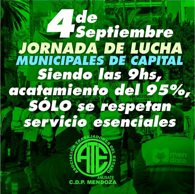 ate_mendoza's tweet photo. #Hoy Jornada de Lucha de los Trabajadores MUNICIPALES DE LA CAPITAL.
¡Por mejoras en los salarios y condiciones laborales!
#AteEnLucha https://t.co/YqRfTSqkuo