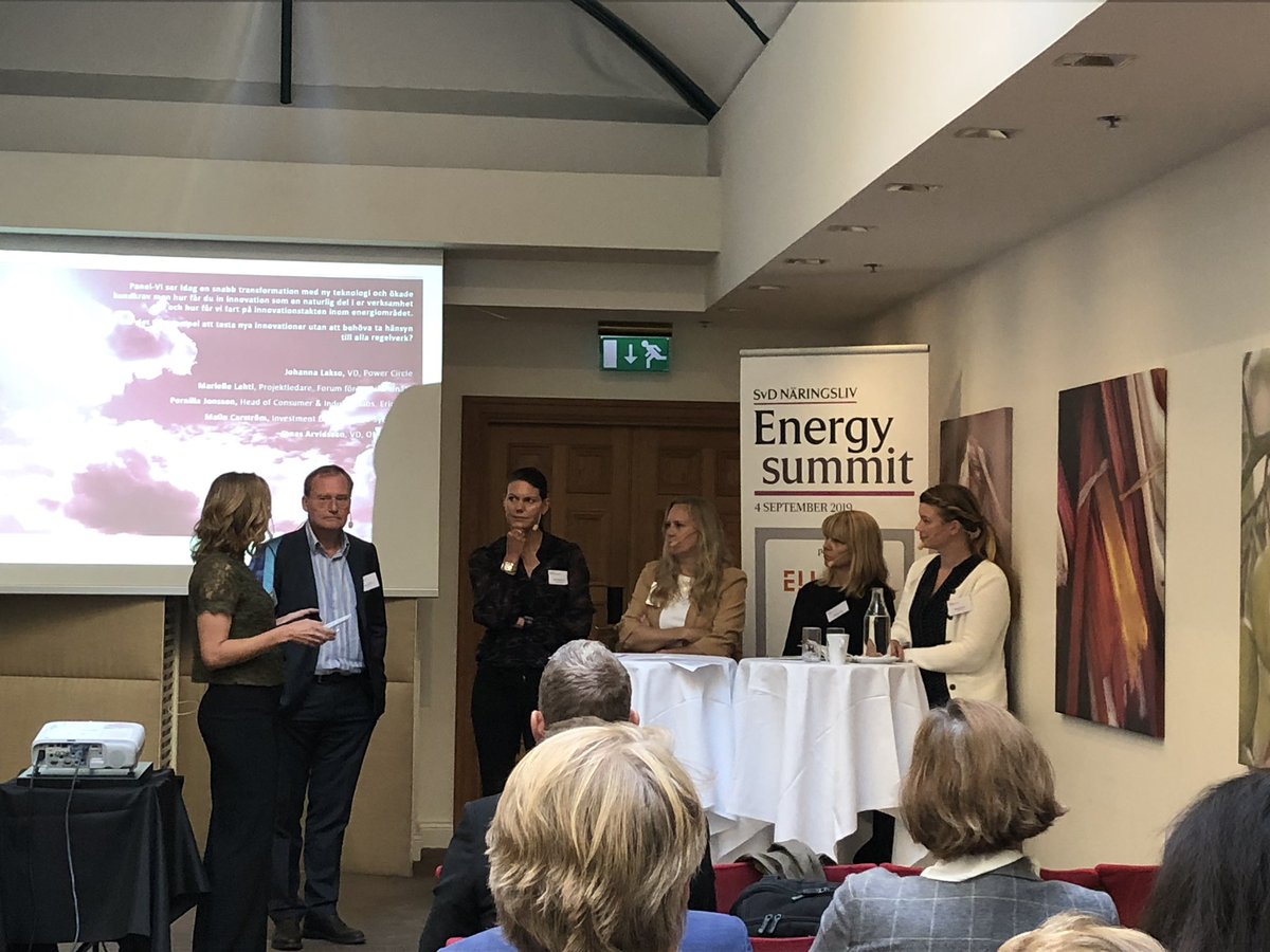 Marielle Lahti <a href="/swesmartgrid/">Swesmartgrid</a> i panel om energiomställning och innovation på <a href="/SvDNaringsliv/">SvD Näringsliv</a> energy summit. <a href="/swesmartgrid/">Swesmartgrid</a>